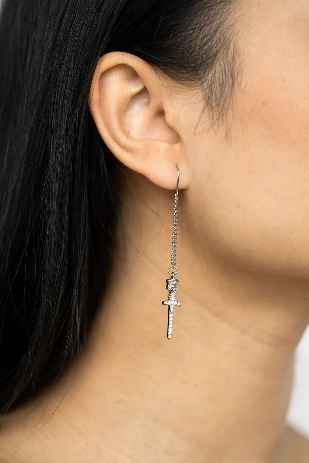 Crystal Dagger Hook Earrings